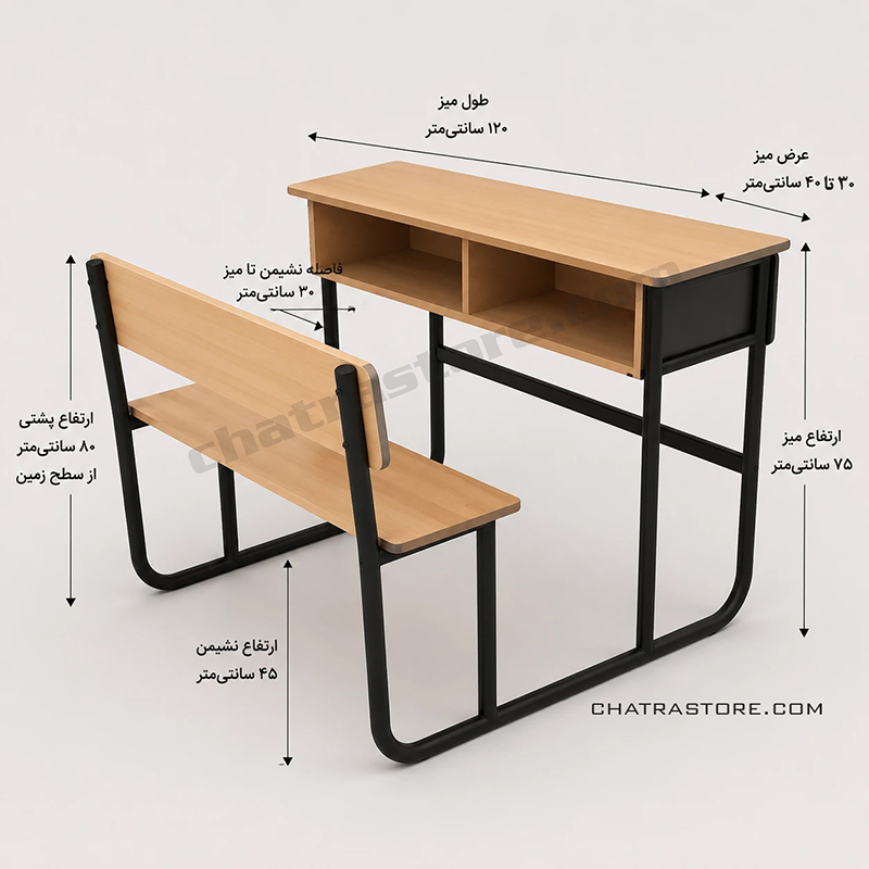 اندازه استانداره نیمکت
